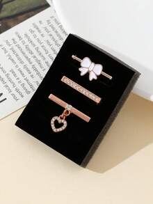 3pcs Bowknot Silver And Red Color Open Ring For Two Side Wear Watch Jewelry Apple Nail And Ring Loop Jewelry With I Watch Band 40mm 41mm 42mm 38mm 44mm 45mm 46mm 49mm, Soft Silicone Sport Bands With Decorative Compatible With Smart I Watch Charms For Series 10 9 8 7 6 5 4 3 2 1 SE For Women - As Shown - View 2