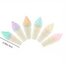 一套1支可爱冰淇淋造型荧光笔，迷你荧光笔，适合书写 - 彩色 - 查看 3