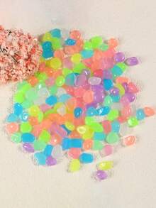 200pcs Multi-Color Solar Powered Glow In The Dark Pebbles, Luminous Stones For Landscape Decoration, Outdoor Decor - Suitable For Garden, Backyard, Patio, Lawn, Fish Tank, Aquarium, Pathway
