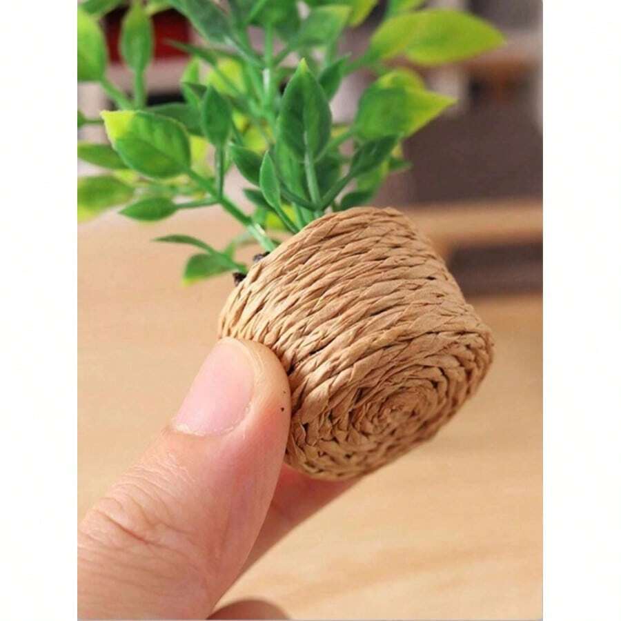 Artificial Mini Green Plant Decor, Mini Potted Plant, Mini Model, Dollhouse Accessories, Miniature Model, Decorative Dollhouse Arrangement, Miniature Scene, Essential For Handmade Enthusiasts And Model Players - Suitable For: Holiday Decoration - Christmas/Halloween/Easter - Applicable To: Office Desk, Home Living Room, Study Window Sill, Front Desk Display - Green - View 1