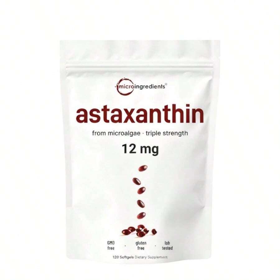 Premium Astaxanthin 12mg Softgels – 120 Count For 4 Month Supply - Astaxanthin - Xem 1