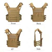Tactical Vest With Quick Release MOLLE Soft Airsoft Assault Plate Carrier