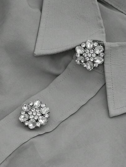 1/2/4pcs Rhinestone Button Covers For Women, Crystal Button Covers, Detachable Clip On Button Covers, Crystal Fancy Buttons For Clothing, Button Snaps With Pliers Press For Dress Suit Tux Shirt Accessories, Lead Color