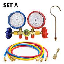 Refrigerant Manifold Gauge Set Diagnostic Air Conditioning Tool Hook Hose For R410A R22 R404A R134A Refrigerant Charging