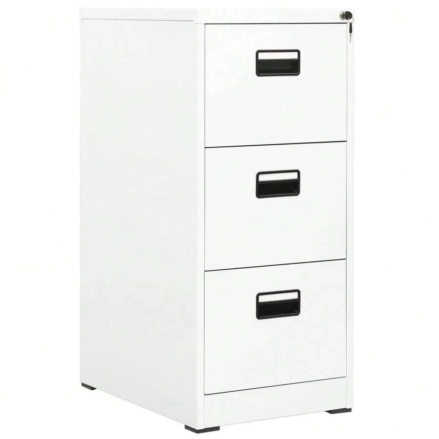 vidaXL Classeur Blanc 46x62x102,5 cm Acciaio - Bianco - Visualizzare 1