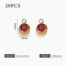 20pcs 304 Stainless Steel 18K Gold-Plated Multicoloured Rhinestone Mini Pendant DIY Charm Jewellery Earrings Necklace Making Pendant Suitable For Women's Everyday Wear Handmade Accessories - Pendant - View 27