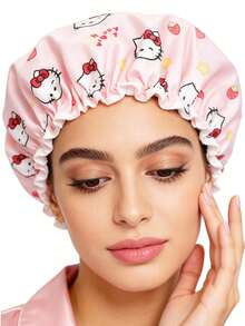 Sanrio 3个装Hello Kitty双层浴帽，可爱印花设计，适合浴室、厨房和旅行，是生日、派对、圣诞节的完美礼物。发饰、女士睡帽、浴室配件、发饰、女士发饰、头发、睡帽、女士帽子睡帽 - 彩色 - 查看 7