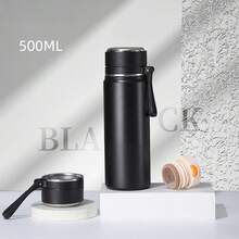 可客製化文字 Logo 316 不鏽鋼便攜真空保溫瓶 大容量 500ml 600ml 長效保溫 附防滑提繩 - 彩色 - 查看 16