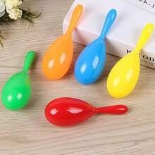 1/6/12pcs Plastic Maracas, Suitable For Birthday Party, Party Favors, Holiday Decorations, Candy Bag Fillers, Random Colors - Multicolor - View 4
