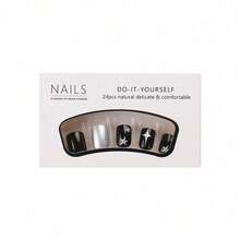 Exquisite, Fashionable And Cool New Products Wear Nail Short Silver Stars Sweet And Cool Style Nail Patch Finished 24 Pieces Nail Art - Mermaid Magic - Xem 4