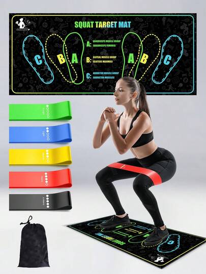 1pc 35x80cm (13.78x31.5 Inches) 1000GSM High Density Silicone Yoga Mat | Non-Slip Wear-Resistant Waterproof Fitness Training Mat | With Foot Position Guide Line Suitable For Squats, Yoga, Strength Training | Suitable For Wooden Floor, Tile, Cement | Washable And Easy To Clean, Multipurpose Home Gym Exercise Mat