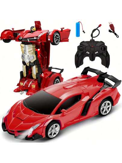 EOHEMERAL, 1:18 Scale Transforming Robot Remote Control Car, 360° Rotating Drift, One-Key Transformation, 2-In-1 Racing Car, Outdoor Racing Toy, Easter Gift, Birthday Preferred Gift, Halloween, Thanksgiving, And Christmas Gift Choice