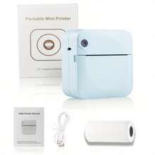 无墨贴纸打印机，迷你热敏打印机，附赠1卷热敏纸，无线口袋打印机，智能便携式收据打印机，适用于照片、日记、笔记和便签打印 - 彩色 - 查看 16