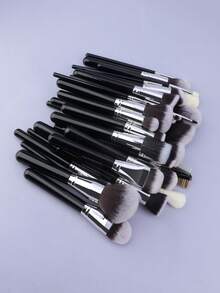 40支黑色手柄化妆刷套装，全套尼龙柔软毛绒超大粉底刷，高品质眼影刷，扇形刷，专业美容工具。 - 彩色 - 查看 8