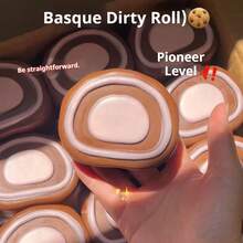 1个2026新款爆款巴斯克焦糖卷慢回弹软胶玩具 - “可剥焦糖皮”& 慢回弹，撕拉式ASMR减压玩具，逼真甜点造型，感官游戏必备 - 完美礼物 - 生日礼物 - 男孩礼物 - 女孩礼物 - 复活节礼物 - 情人节礼物 - 彩色 - 查看 4