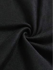 Tricou cu imprimeu de fulgi de zăpadă de Anul Nou 2026, tricou casual pentru femei, cu mânecă scurtă, guler rotund, pentru petreceri de sărbători și purtare zilnică, tricouri grafice - Negru - Vizualizare 4