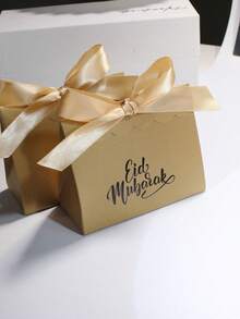 10pcs Eid Mubarak Gift Box Elegant Paper Favor Packaging With Satin Ribbon Bow, Luxury Rectangular Candy Treat Box For Ramadan And Eid Al-Fitr Celebration, Islamic Holiday Gift Wrapping For Chocolates Sweets Cookies Jewelry And Small Presents, Muslim Party Favor Boxes For Iftar Dinner Table Decor, Festive Religious Event Packaging Supplies - 11 X 9.5 X 5 cm - View 8