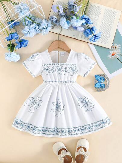 Baby Girls' Cute Floral Elegant Simple Dress