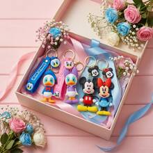 Disney Classic Characters Keychain Set (Mickey, Minnie, Donald, Daisy), Perfect Valentine Present For Anime Fans - Multicolor - View 2
