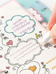 6pcs Fluorescent Outline Pens With Assorted Fine Lines - Lightweight, Click-Type Cap, Suitable For Bullet Journals, Coloring, Marking, And Note-Taking - Multicolor - View 4