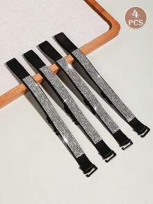 2/4pcs Rhinestone Solid Color Bra Straps, Women Lingerie Strap Accessories - Suitable For Dresses And Daily Wear - Multicolor - View 14