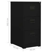 vidaXL Classeur Noir 46x62x102,5 cm Acier - Noir - Voir 11