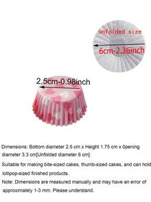 50pcs/100pcs/250pcs/500pcs/1000pcs Heart Shaped Mini Cupcake Liners, Random, 0.98 Inch Valentine's Day Paper Cupcake Cups, Suitable For Valentine's Day, Wedding, Birthday, Holiday Party Themes - Multicolor - View 6