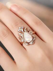 1pc Elegant Cubic Zirconia Ring, Women's Style, Suitable For Wedding, Engagement, Anniversary, Party, Valentine's Day And Other Occasions - 1# - View 6