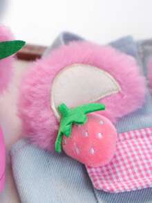 PETCIRCLE 2pcs Pet Clothes, Dog Cat Outfit, Small Dog Puppy Apparel, Cute & Comfortable Strawberry Dress + Hat Set - Multicolor - View 7