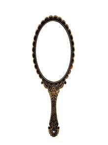 Large Vintage Floral Pattern Mirror, Rose Gold High Definition Handheld Makeup Mirror, Portable Lace Edged Hand Mirror (Special Offer Item), Random Delivery - Multicolor - View 8