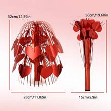 Aerosol metálico de San Valentín con forma de corazón romántico en cascada para fiestas, centros de mesa, decoración para el hogar y la mesa. - Burdeos - Ver 7