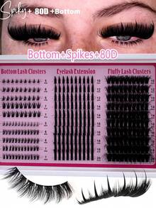 305pcs/295pcs/285pcs/275pcs/265pcs 4 IN 1 Lash Clusters 200D/160D/120D/100D80D/60D Long 6-20mm Lash Spikes Lower Eyelashes Reusable Bottom Lashes Eyelash Clusters Volume Individual Lashes DIY Spiky Lash Extension Manga Cluster Eyelash Extensions Mink Strips Lashes Thick - D - 查看 11