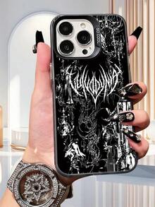 Gothic Punk Style Graphic Phone Case For IPhone & , Cool Art Print Protective Cover For Teens - màu đen - Xem 1