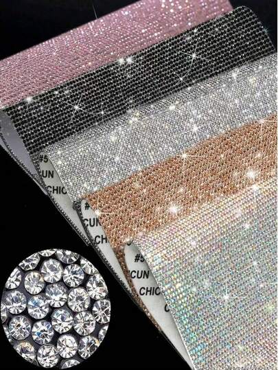 1/3 adet Yapay Elmas Yapışkan Bant, Gümüş Elmas Etiket Levhaları, Ayna, Araba, Giysi, Hediye, Parti, Ev Dekorasyonu için Özelleştirilebilir El İşi Kendin Yap Bant