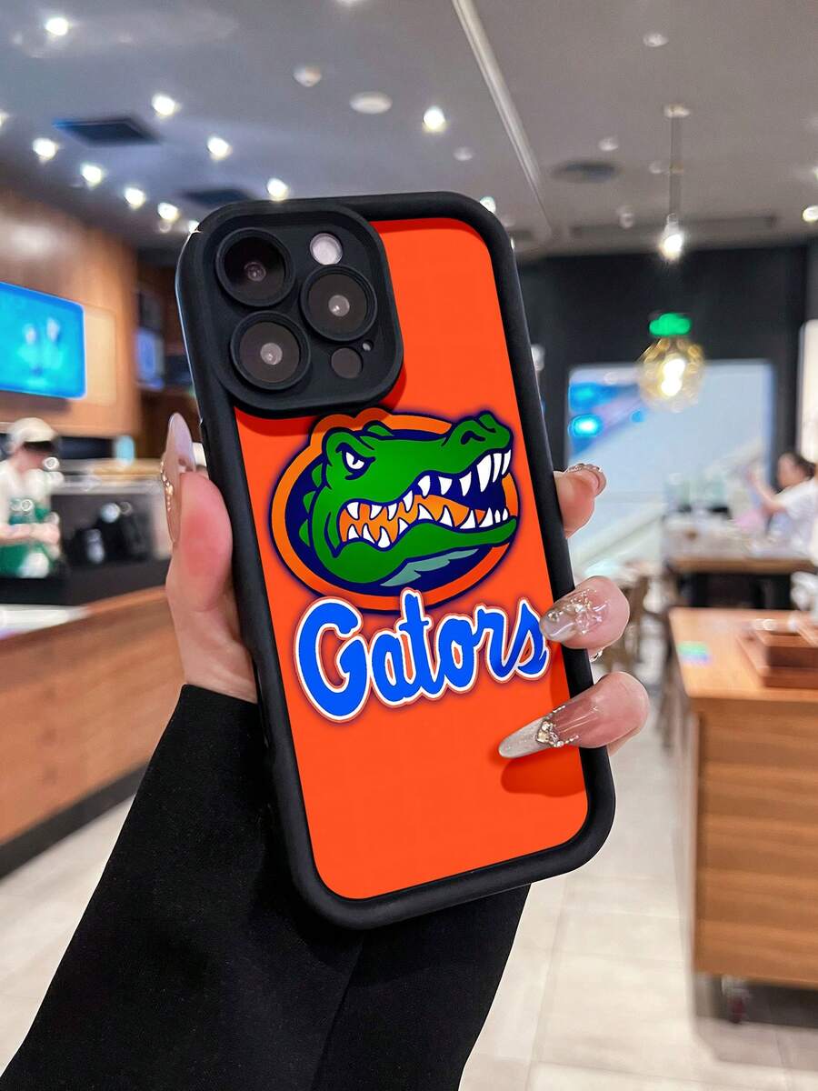Estuche para teléfono colorido con logotipo de Gator Compatible con estuches para teléfonos 17 16 Pro Max 15 Pro Max 13 y 12 Material de TPU de cobertura total a prueba de golpes Resistente al agua, a caídas y a rayones Un gran regalo para familiares, amigos, seres queridos, novios/novias y para Año Nuevo - Negro - Ver 1