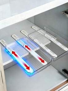 2/4/8pcs No-Drill Self-Adhesive Sliding Rail - Drawer Slide Track, Drawer Organizer Basket Slide Rail, Drawer Storage Box Accessories, Storage Box Slide Rail, Use Telescopic Slide Rail Accessories To Upgrade Drawers, Can Be Hung For Storage Accessories, Suitable For Home Organization, Wardrobe Organization Tools, DIY Drawer Slide - Multicolor - View 8