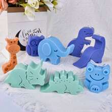 Neue Cartoon Tier (Dinosaurier, Giraffe, Frosch, Elefant, Eule) Silikon Formen, DIY Kerzenformen, weiche Ton Aroma Stein Kerzenformen - Verschiedenfarbig - Übersicht 5