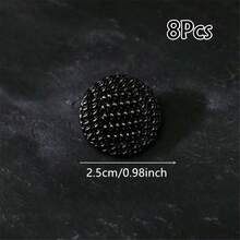 8 piezas de botones vintage con tono de latón - Multicolor de 15-25mm, botones de aleación negra/dorada, adecuados para chaquetas de traje, cárdigans, vestidos (decoración de cuello/puño DIY)