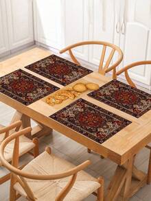 4 cái/bộ Tấm lót bàn ăn họa tiết Thổ Nhĩ Kỳ phương Đông, Thích hợp cho bữa tiệc, cắm trại, du lịch, kỳ nghỉ, thảm trải bàn ăn trong trang trại mộc mạc, nhà bếp, phòng ăn, gia đình, trong nhà & ngoài trời - Nhiều màu - Xem 8