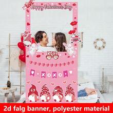 1 peça de banner para fotos de Dia dos Namorados com balões - Cenário romântico de poliéster com corações vermelhos, ideal para casamentos, chás de panela, aniversários e festas de noivado - Decoração versátil para as festas de primavera, para uso interno e externo. - Multicolorido - Ver 10