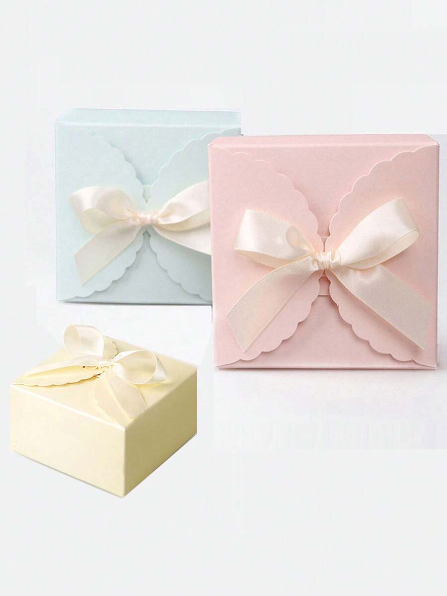10个装简约方形手工折叠礼品盒，粉色糖果盒，彩色纸板糖果包装盒，适用于节日/派对，小型礼品包装盒，伴手礼