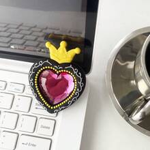 韩版ins风爱心皇冠水钻装饰透明气垫手机支架，桌面及视频观看两相宜 - 彩色 - 查看 4