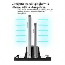Vertical Laptop Stand, Dual Desktop Vertical Stand With Adjustable, Fits All / Surface / / HP / / Chrome Book - Multicolor - View 7