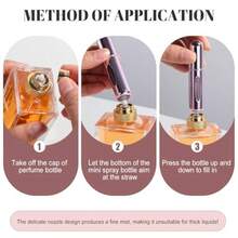 JPNK Mini Refillable Perfume Portable Atomizer Bottle 5PCS Travel Size Spray Refillable Refill Bottle 5 Ml With Travel And Outgoing Bag - 銀粉色紅色紫色金色 - 查看 3