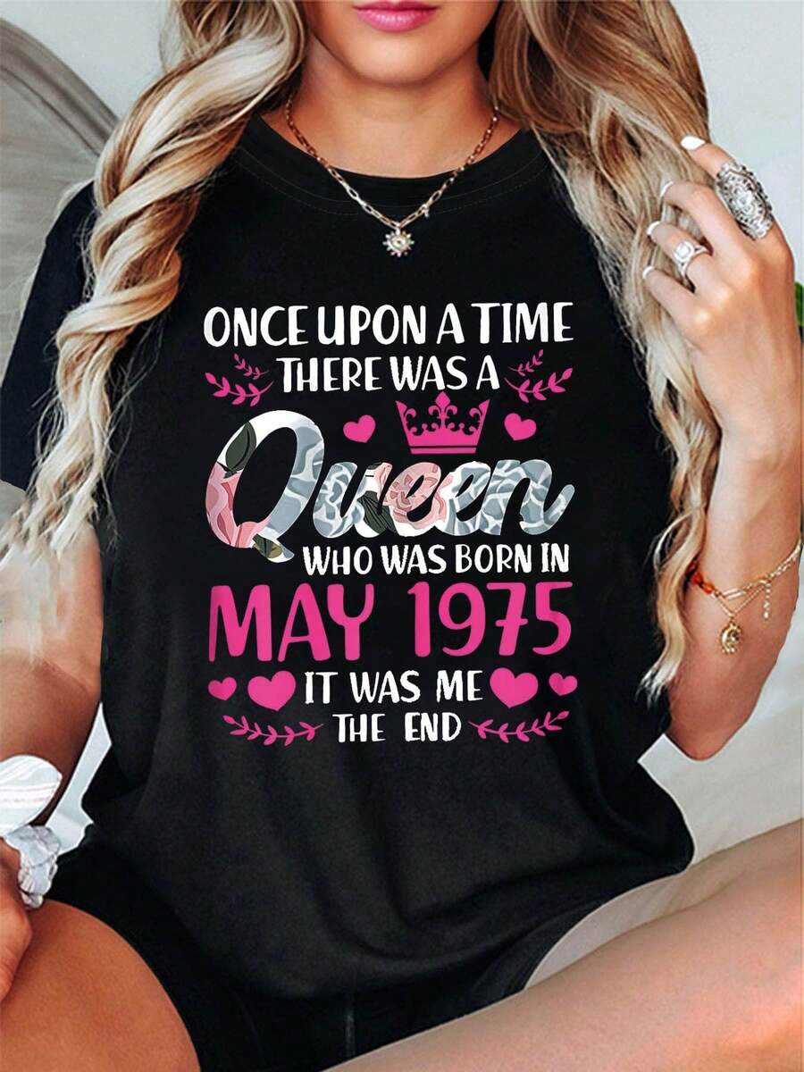 Womens   Of May 1975 Vintage 70s T Shirt Short Sleeve Cre (2) - Đen 3 - Xem 1