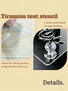 Personliazed Texts Tiramisu Letter Mold, Custom Cake Stencils, 19.9cm*11.9cm Acrylic Tiramisu Smoothing Board, Tiramisu Baking Tool With Hollow Arabic Text Design, Simple Cake Smoothing Board - Tiramisu Mold - View 11