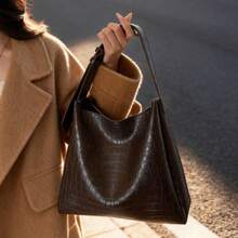 [Nueva ]Bolso cruzado de mujer elegante y versátil diseño inclinado de moda para otoño e invierno bolso de mano pequeño con estilo coreano - Café - Ver 2