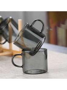 6pcs/Set Mini Chinese Style Glass Tea Cups - Heat Resistant Borosilicate Glass, Reusable Round Coffee Cups, Dishwasher , Reusable - Black - View 14