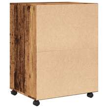 vidaXL Armoire à roulettes vieux bois 60x48x81 cm ingénierie du bois - Tabac - Voir 6
