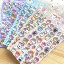 Cute Cartoon Animal Resin Stickers, Japanese Girly Heart-Shaped, Shiny Cat Eye Stickers - Multicolor - View 2